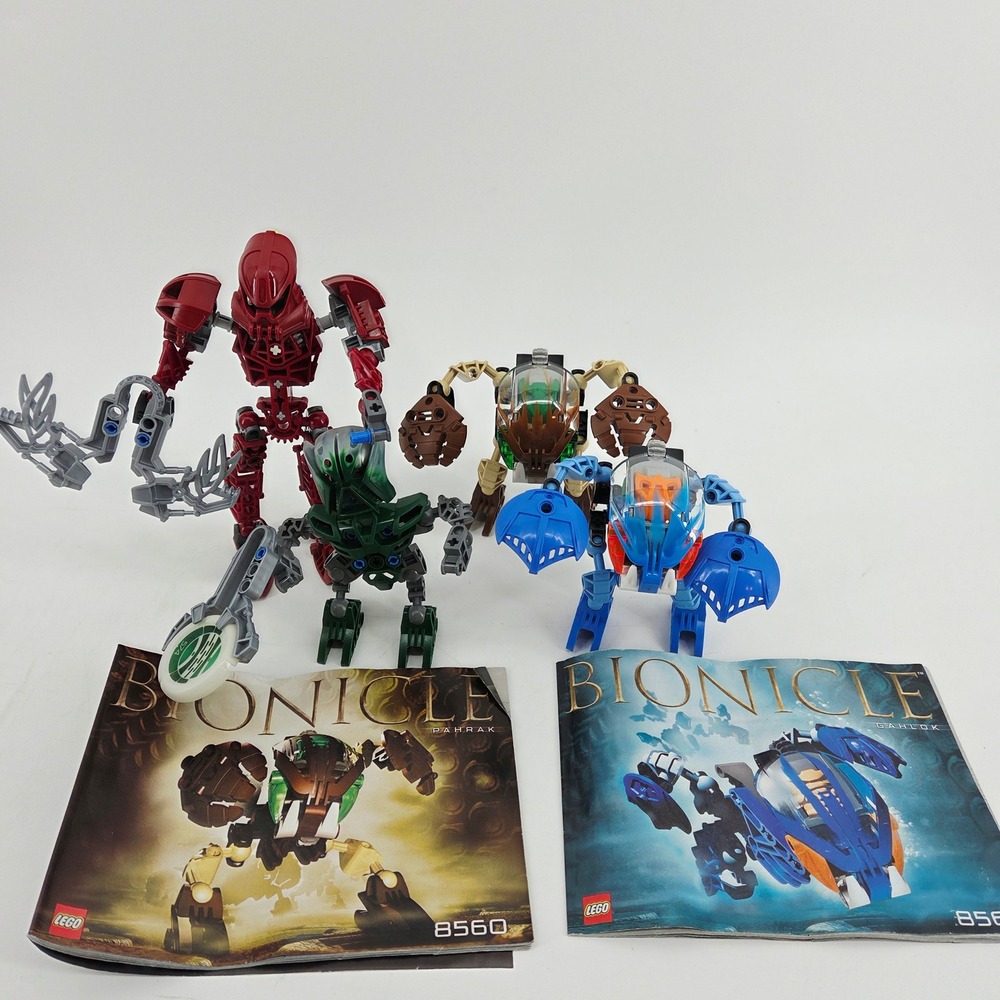 LEGO Bionicle Lot 4 Figures Toa Vakama 8601 Orkahm 8611 Pahrak 8560 Gahlok 8562